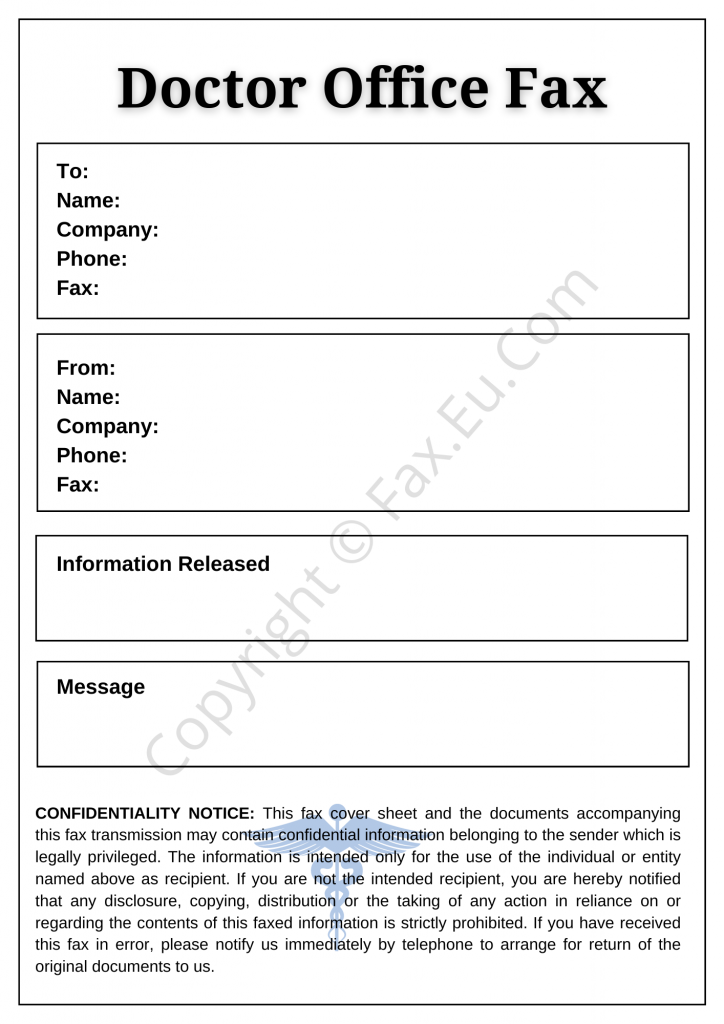 Doctor Office Fax Cover Sheet PDF