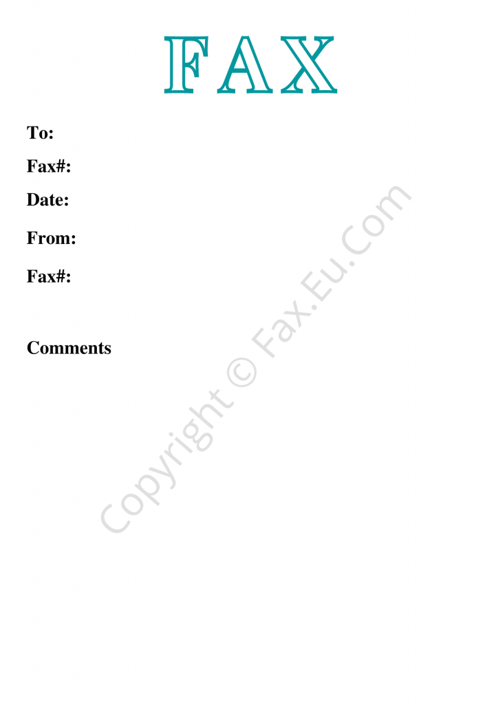 Outline Fax Cover Sheet Template