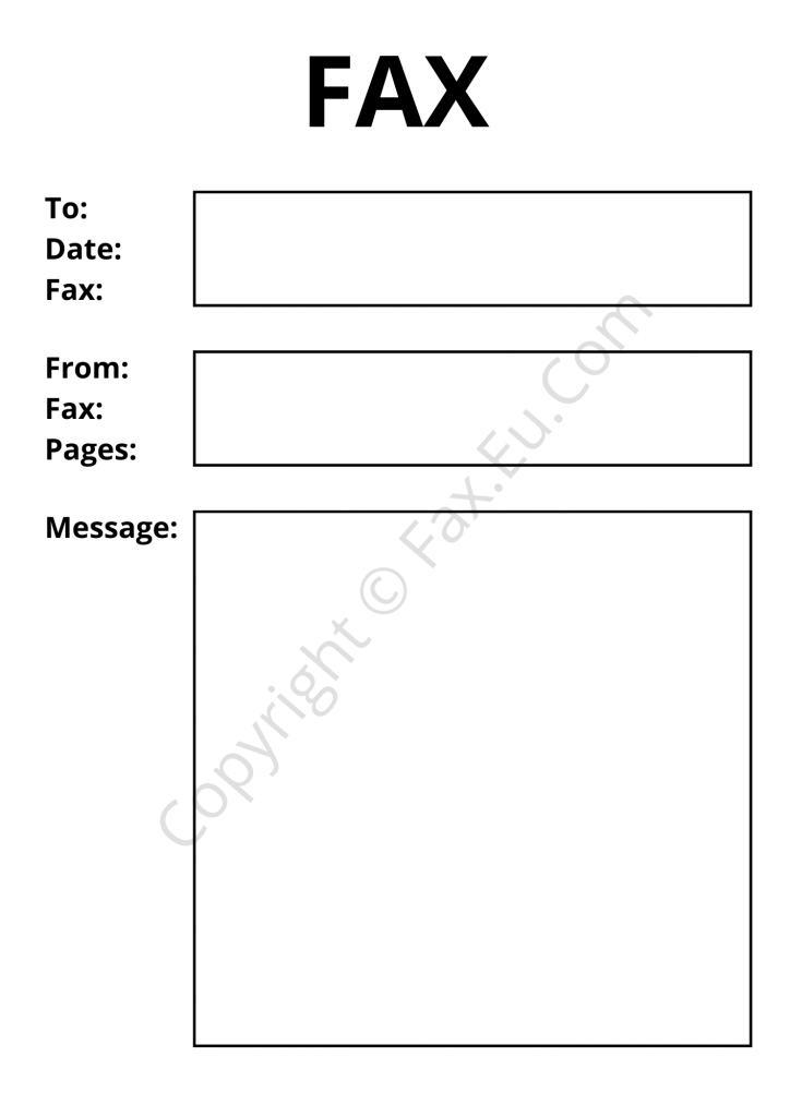 Plain Fax Cover Sheet