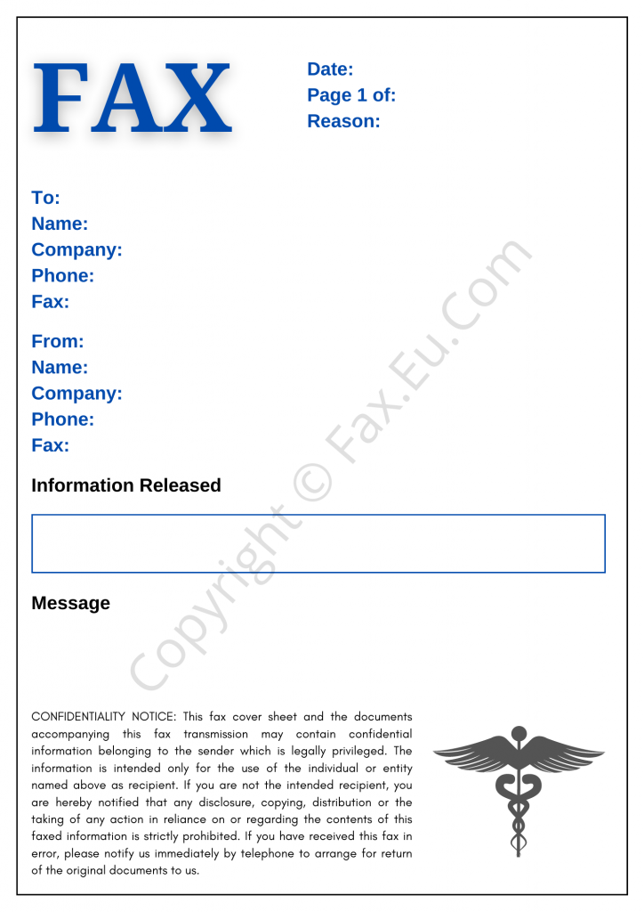 Printable Doctor Office Fax Cover Sheet