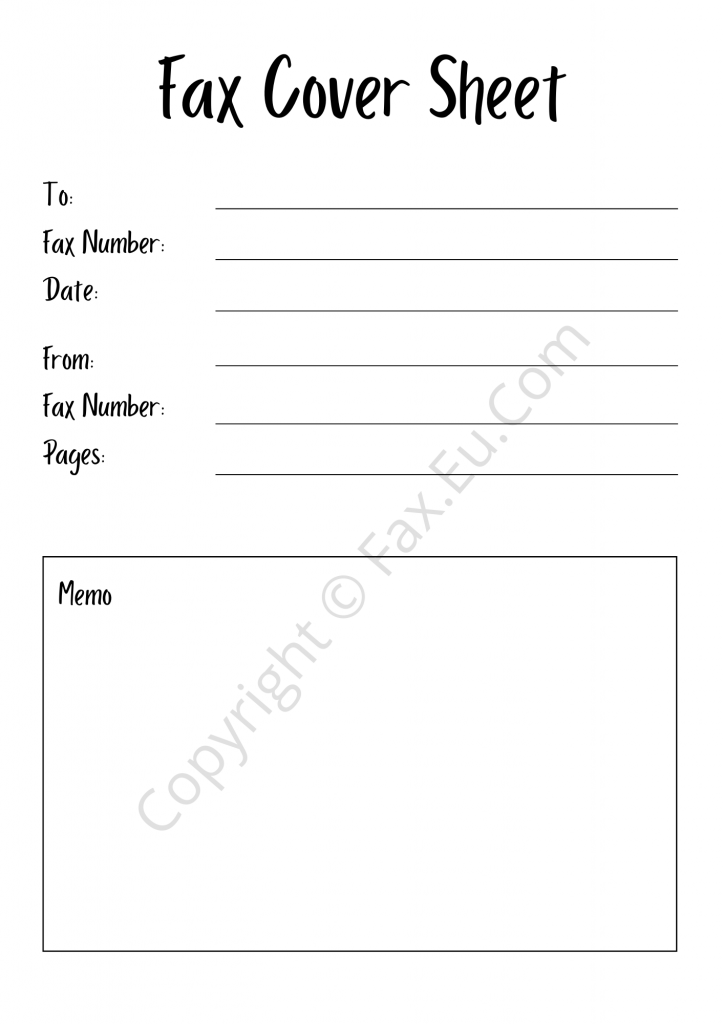 Printable Handwriting Fax Cover Sheet