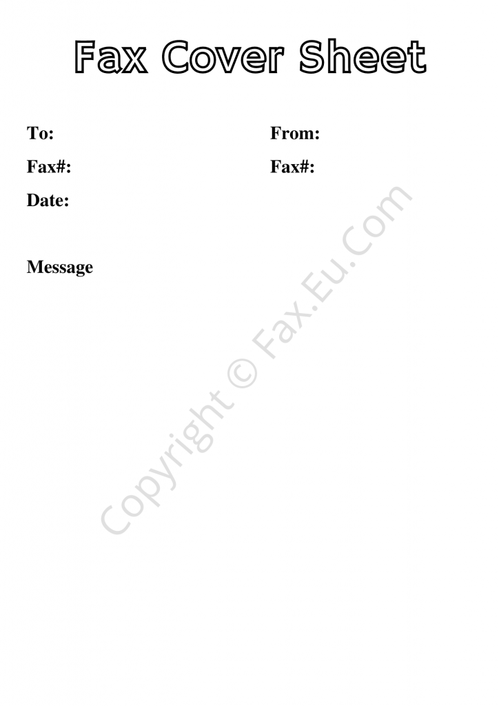 Printable Outline Fax Cover Sheet