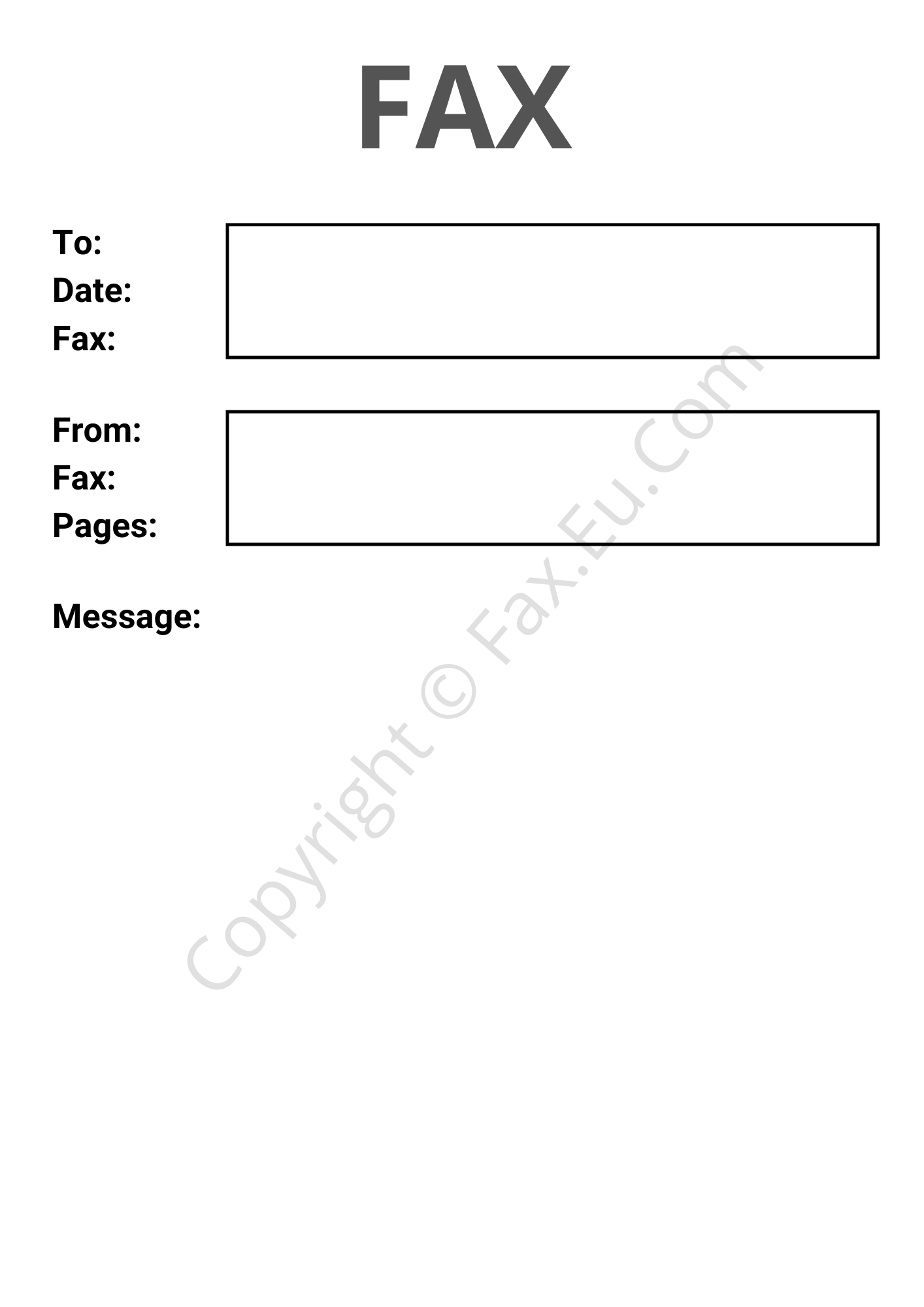 Plain Fax Cover Sheet Printable and Editable Free Fax Cover Sheet