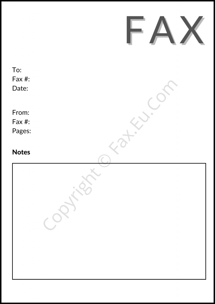 Printable Simple Fax Cover Sheet