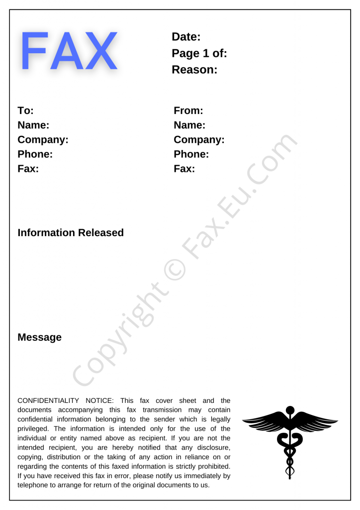 Sample Doctor Office Fax Cover Sheet