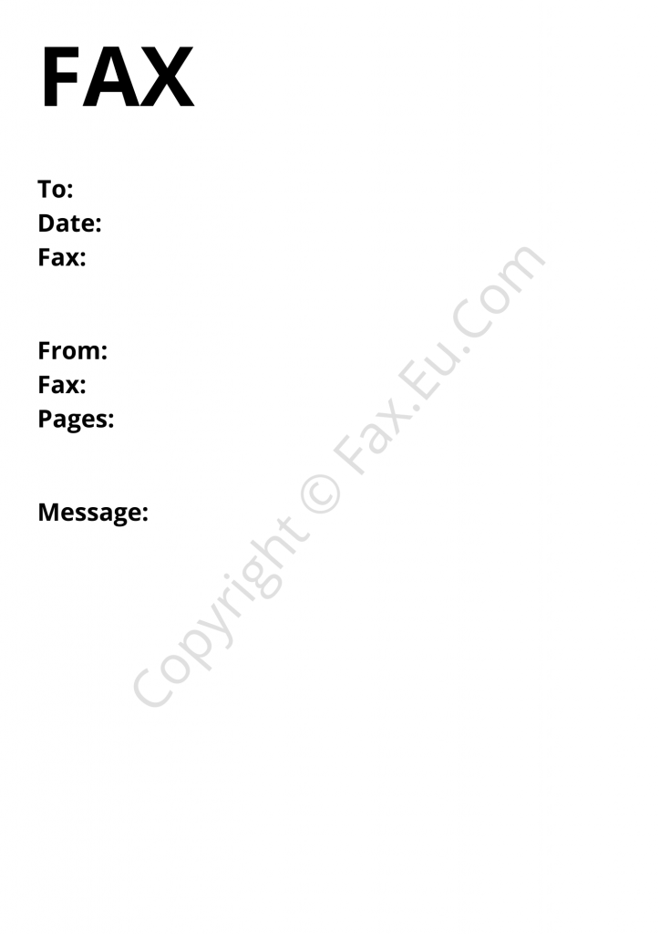 Sample Plain Fax Cover Sheet