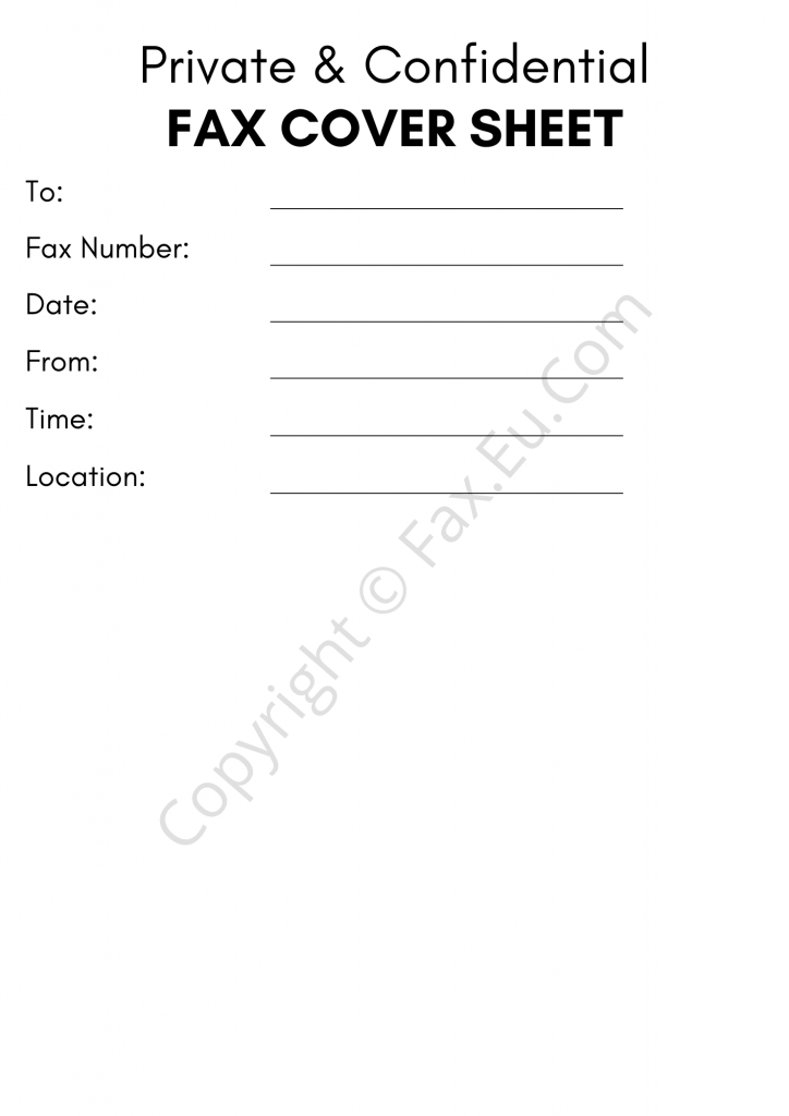 Sample Private Confidential Fax Cover Sheet