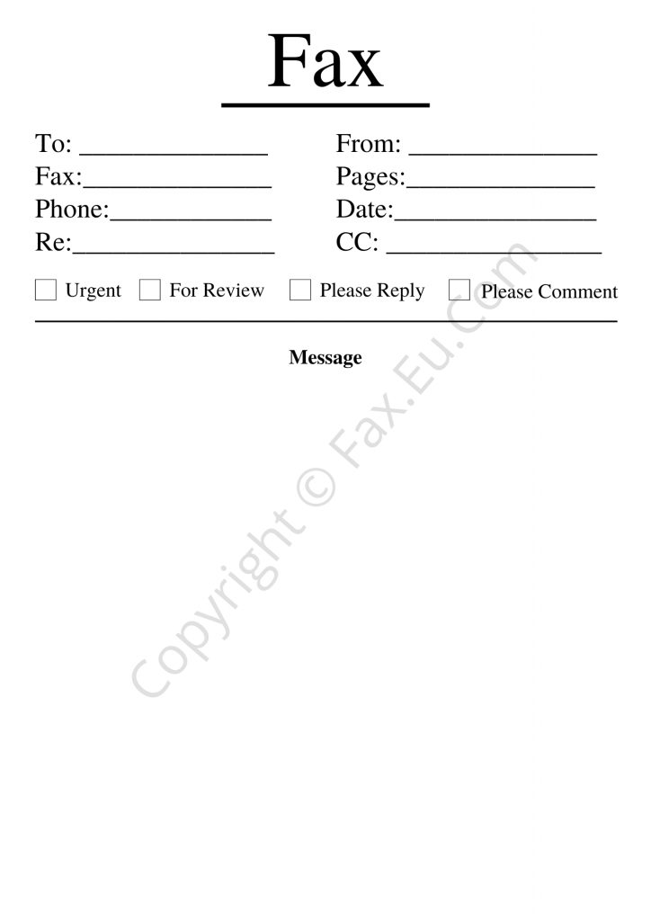 Sample Professional Fax Cover Sheet
