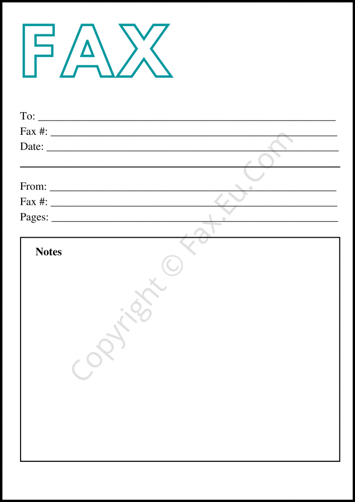 Simple Fax Cover Sheet