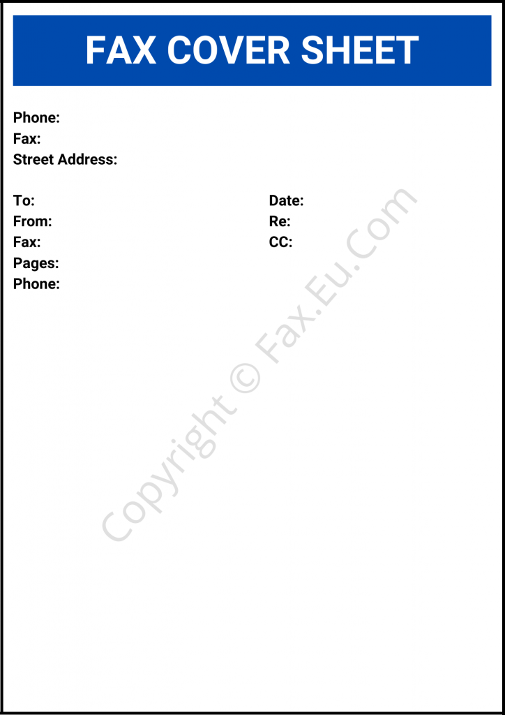 Basic Fax Cover Sheet