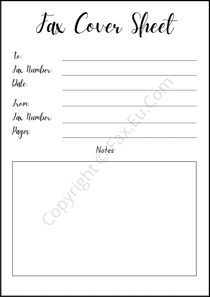Handwriting Fax Cover Sheet