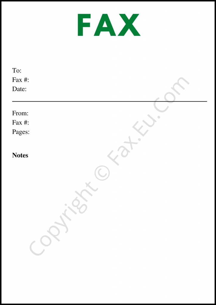 Simple Fax Cover Sheet